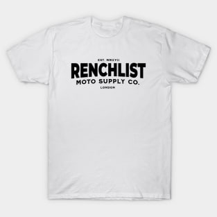 Renchlist Moto Supply Co. London [Black Wordmark] T-Shirt